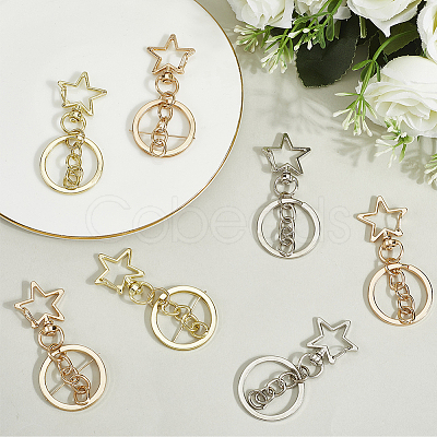 18Pcs 3 Style Alloy Keychain Clasps KEYC-SP0001-49D-1