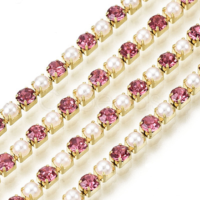 Brass Rhinestone Strass Chains CHC-N017-001A-A23-1