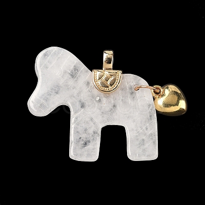 Natural Quartz Crystal Carved Pendants G-C274-02K-1