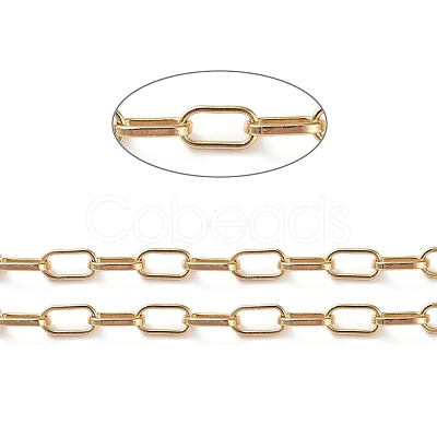 Soldered Brass Paperclip Chains CHC-G005-19G-1