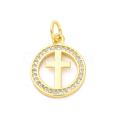 Brass Micro Pave Cubic Zirconia Pendants KK-D325-60G-01-1