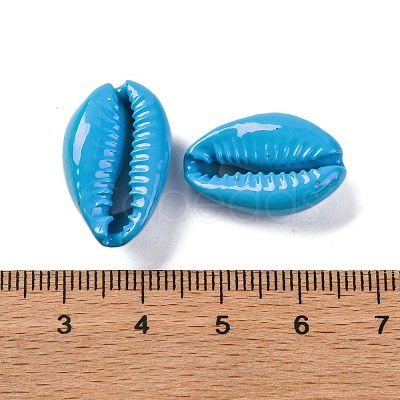 Baking Paint Cowrie Shell Beads SSHEL-M023-01D-1