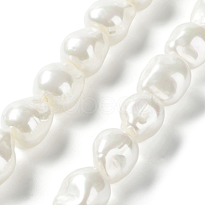 Electroplated Glass Imitation Pearl Beads Strands BSHE-G035-01B-05-1-1