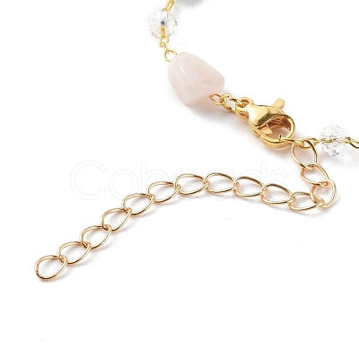 Nuggets Natural Morganite Beaded Bracelet Makings AJEW-JB00953-01-1