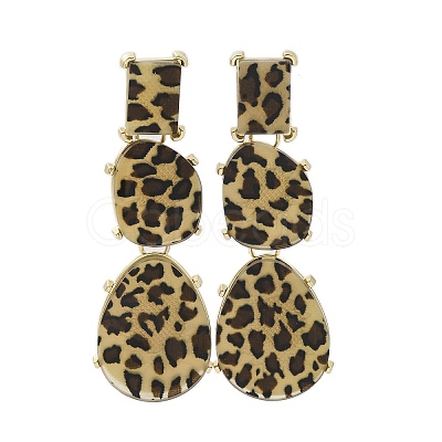 Alloy acrylic Dangle Stud Earrings EJEW-M075-01G-02-1