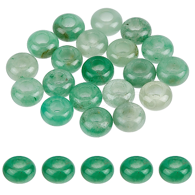 20Pcs Natural Green Aventurine European Beads G-PA0002-34C-1