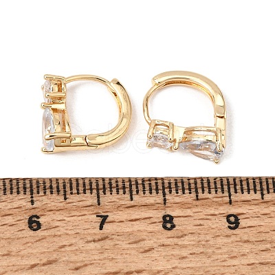 Brass Pave Cubic Zirconia Hoop Earrings KK-CBACA55-17G-1
