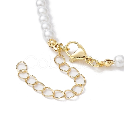 Brass Micro Pave Grade AAA Cubic Zirconia Letter Pendant Necklaces NJEW-JN04771-25-1