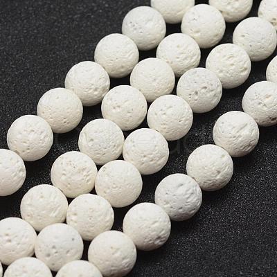 Unwaxed Natural Lava Rock Beads Strands G-J367-01-8mm-1