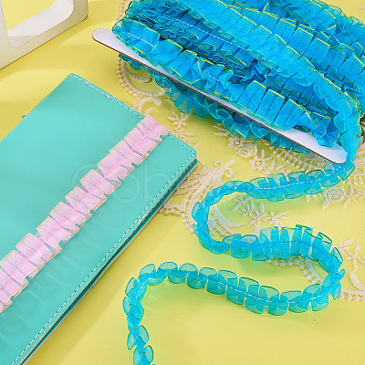 10M Double Layer Polyester Lace Ribbon OCOR-TA0004-14F-1