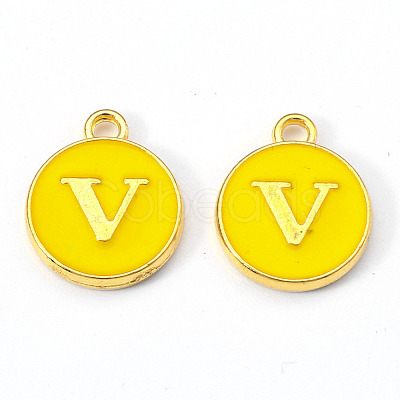 Golden Plated Alloy Enamel Charms X-ENAM-S118-09V-1