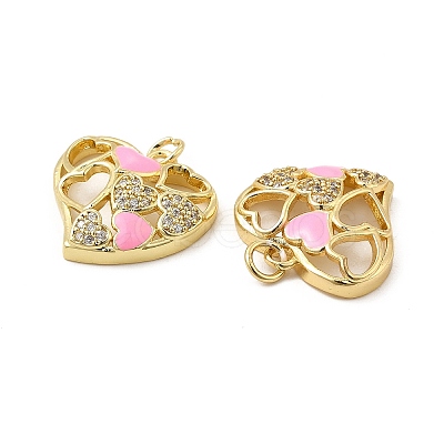 Real 18K Gold Plated Brass Micro Pave Clear Cubic Zirconia Pendants KK-E068-VB214-1-1