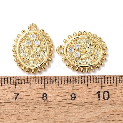 Brass Micro Pave Cubic Zirconia Pendants KK-A295-10G-1