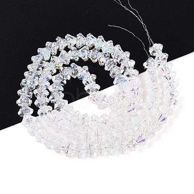 Electroplate Transparent Glass Beads Strands EGLA-N055-03A-12-1