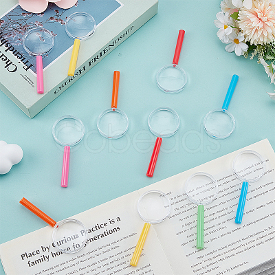 72Pcs 6 Colors Plastic Handheld Magnifier for Children DIY-GO0002-78-1