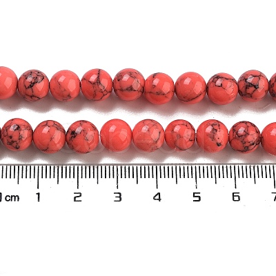 Dyed Synthetic Turquoise Gemstone Bead Strands TURQ-R032-8mm-XSS18-1