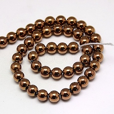 Electroplate Non-magnetic Synthetic Hematite Beads Strands G-J169A-8mm-01-1