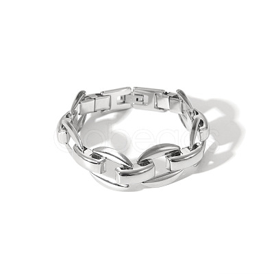304 Stainless Steel Oval Link Chain Bracelets for Unisex XX1878-3-1