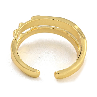 Brass Open Cuff Rings RJEW-P127-04G-1