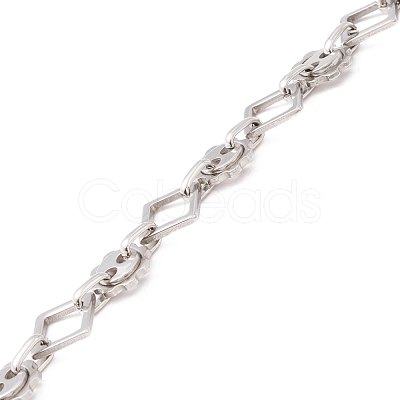 Non-Tarnish 304 Stainless Steel Rhombus & Sun Link Chains CHS-F017-11P-1