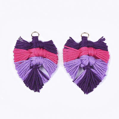 Gradient Color Polycotton(Polyester Cotton) Tassel Big Pendant FIND-S304-02G-1
