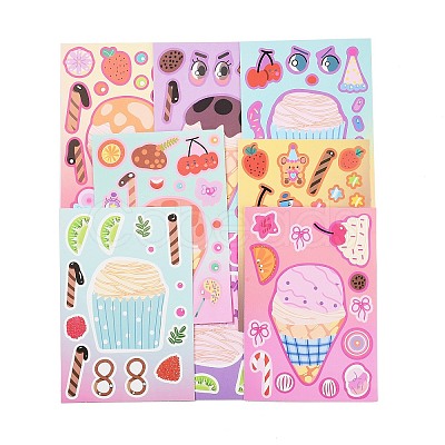 8Pcs PVC Self-Adhesive Stickers STIC-L001-05-1