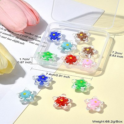 12Pcs 6 Colors Handmade Lampwork Beads LAMP-CJ0001-98-1