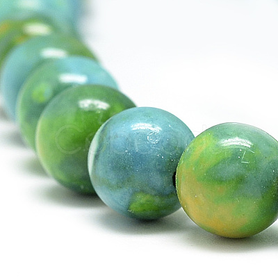 Synthetic Ocean White Jade Beads Strands G-S254-6mm-C01-1