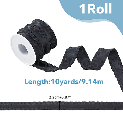 10 Yards Polyester Pleated Edged Ribbon for Clothing Decoration DIY-FI0001-13A-1