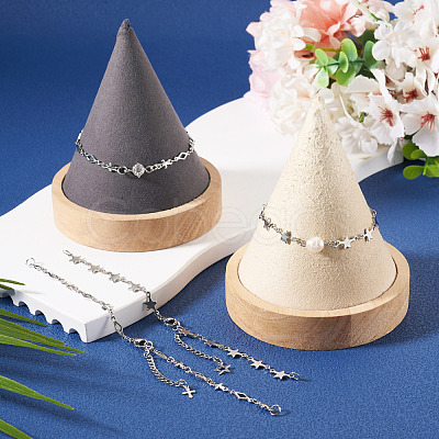 4Pcs 2 Styles 304 Stainless Steel Star & Rhombus Link Chain Bracelet Making AJEW-TADJ00008-1
