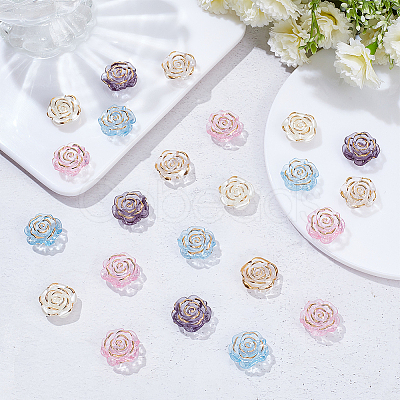 150Pcs 5 Colors Transparent Acrylic Beads FIND-WR0011-40-1