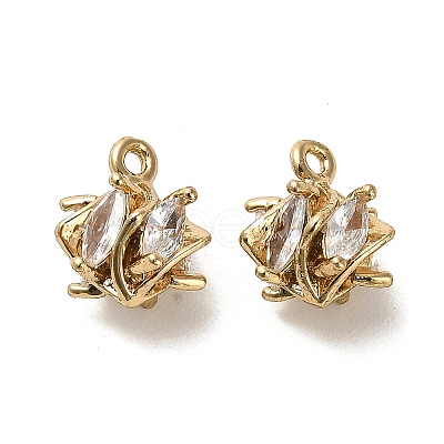 Brass with Glass Pendants KK-K355-04G-1