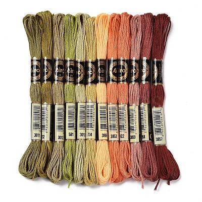 12 Skeins 12 Colors 6-Ply Polyester Embroidery Floss OCOR-M009-01B-15-1