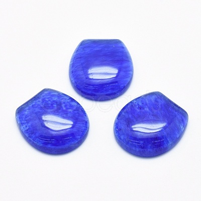 Blue Watermelon Stone Glass Cabochons X-G-G760-C07-1