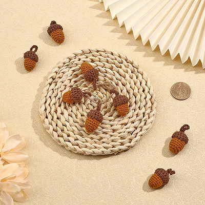Crochet Woolen Yarn Acorns Pendant Decorations DIY-CA0005-51-1