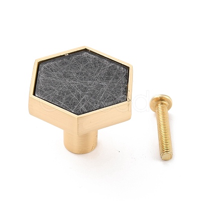 Hexagon with Marble Pattern Brass Box Handles & Knobs DIY-P054-C07-1