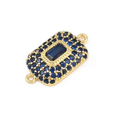 Brass Micro Pave Cubic Zirconia Connector Charms CU-CBAAB9C-01G-04-1