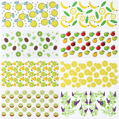 8Pcs 8 Styles PVC Plastic Waterproof Decorative Sticker Labels DIY-SP0004-93C-1