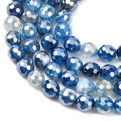 Natural Banded Agate Beads Strands G-B191-A02-6mm-1
