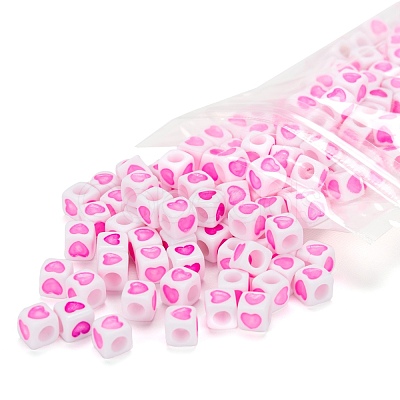 Opaque White Acrylic European Beads OPDL-FS0001-02B-1