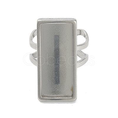 304 Stainless Steel Cuff Ring Components X-STAS-U059-02P-1