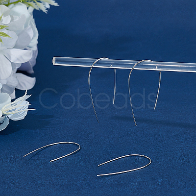 2 Pairs Sterling Silver Ear Wire STER-WH0061-46P-1