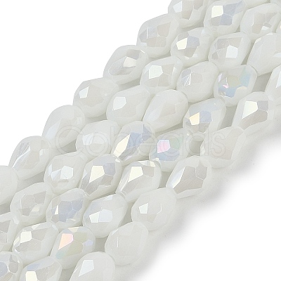 Opaque Solid Color Electroplate Glass Beads Strands LS-EGLA-N013-P4mm-B02-1