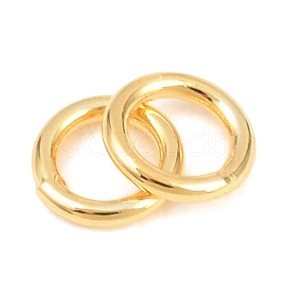 Brass Closed Jump Rings KK-D257-01G-07-1