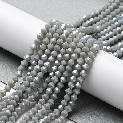 Opaque Solid Color Electroplate Glass Beads Strands GLAA-F029-P4mm-C14-1