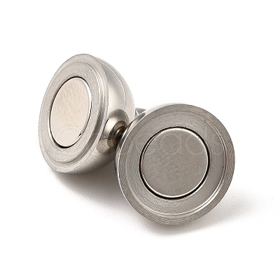 Tarnish Resistant 304 Stainless Steel Magnetic Clasps Hand Polished with Loops STAS-E049-13A-1