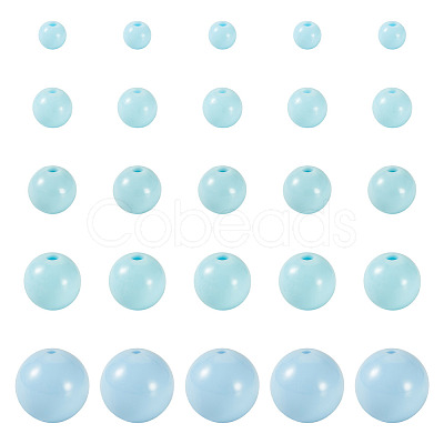 100Pcs 5 Styles Opaque Acrylic Beads MACR-TADJ0001-12E-1