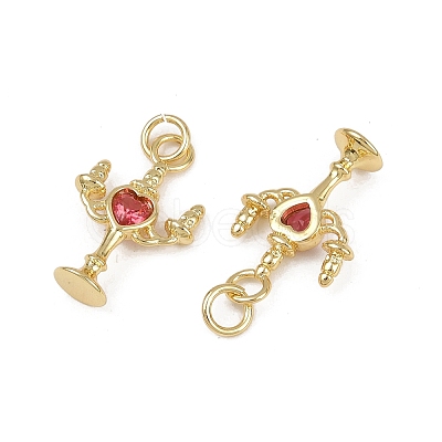 Brass Micro Pave Cubic Zirconia Pendants KK-Z120-02G-02-1