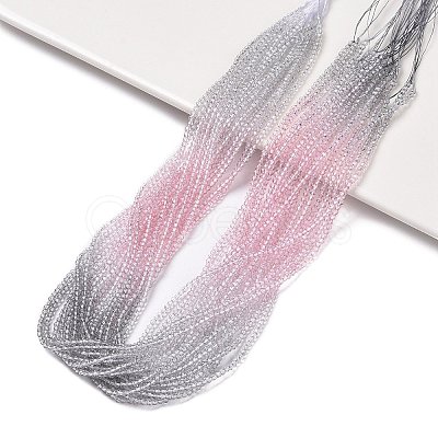 Transparent Gradient Color Glass Beads Strands GLAA-G101-2mm-02-1