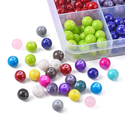 Baking Paint Glass Beads DGLA-Q026-02-1